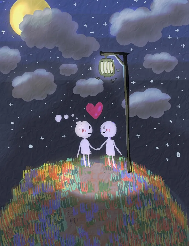 「落書きが出会う丘の上で」